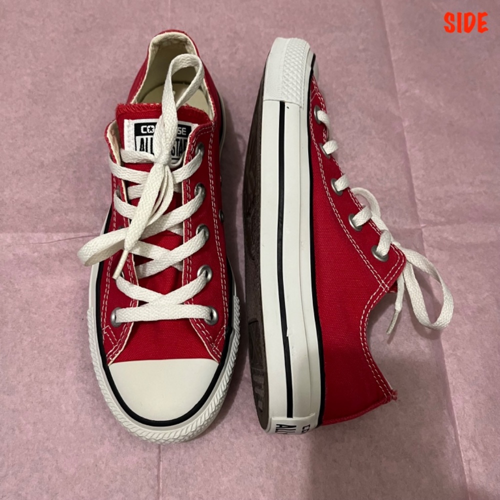 Converse Red & White Low Top Sneakers - Picture 2 of 5
